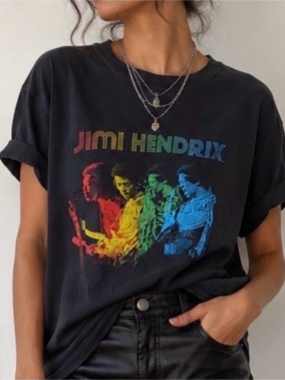 Jimi Hendrix Black Graphic Band T-Shirt